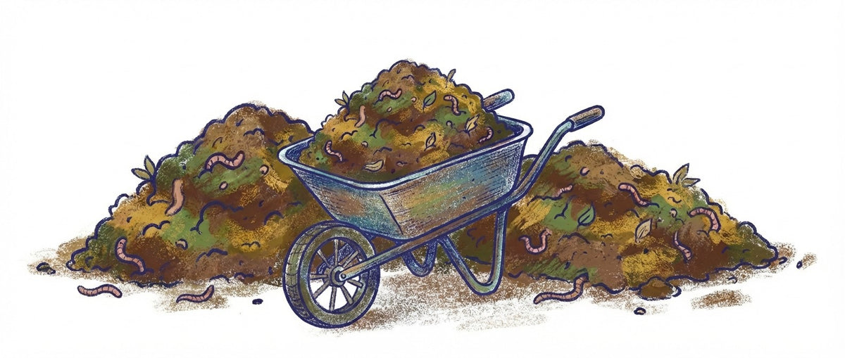 Healthy garden soil enriched with compost