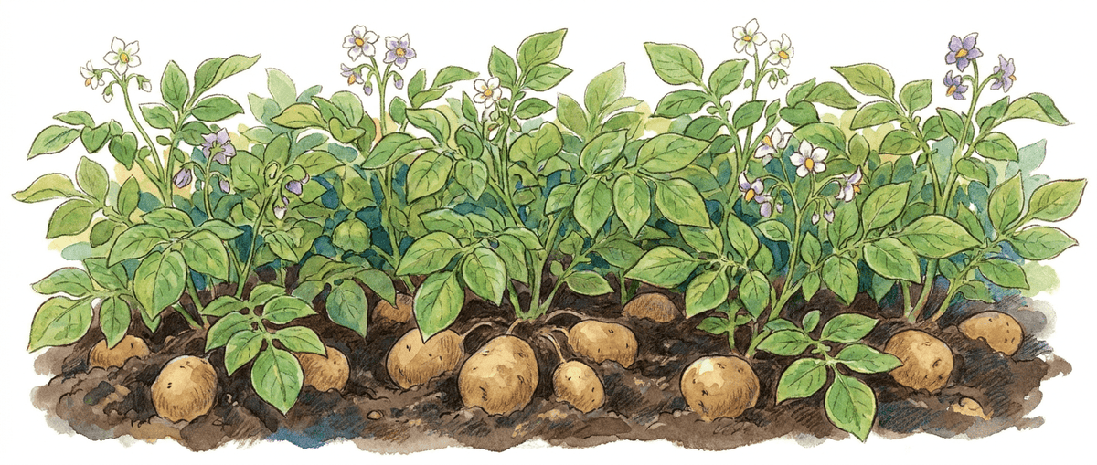 Potatoes growing with Thriva Boost